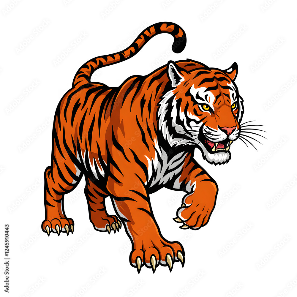 Fototapeta premium Tiger vector design with a white background
