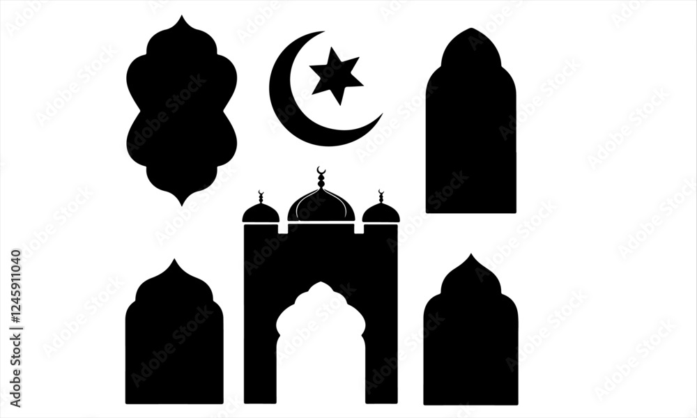 Islamic vector shape of a window or door arch. islamic shape illustration design blank islamic shape template frames. Elegant Islamic frame shape. Vector design Set. Islamic vector shape of a window or door arch. islamic shape illustration design blank islamic shape template frames. Elegant Islamic frame shape. Vector design Set.