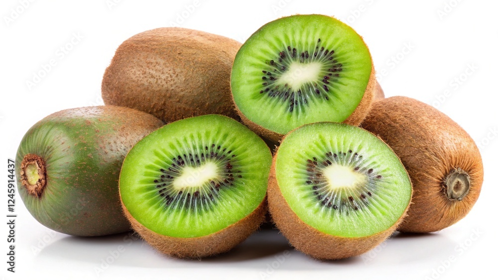 Fototapeta premium bunch of kiwi isolated on white back background