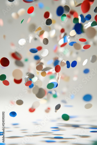 A hole punch creating paper circles that bounce away like tiny marbles