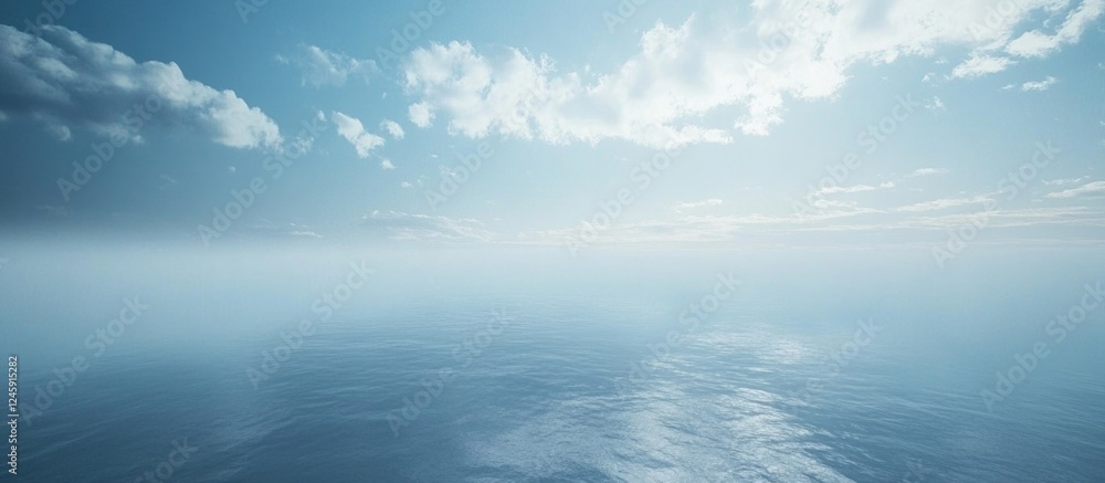 Tranquil ocean scene with calm blue water and soft clouds creating a serene abstract seascape background for wallpapers and designs Tranquil ocean scene with calm blue water and soft clouds creating a serene abstract seascape background for wallpapers and designs