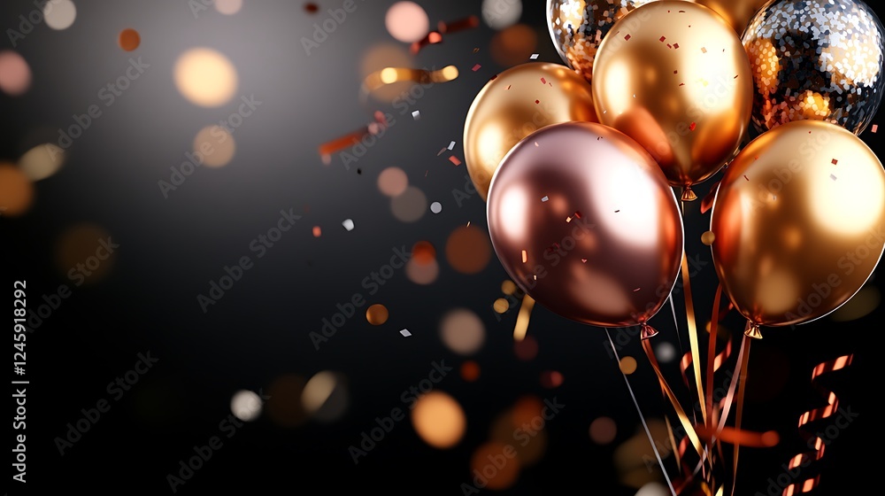 custom made wallpaper toronto digitalElegant Gold and Rose Gold Balloons Celebration