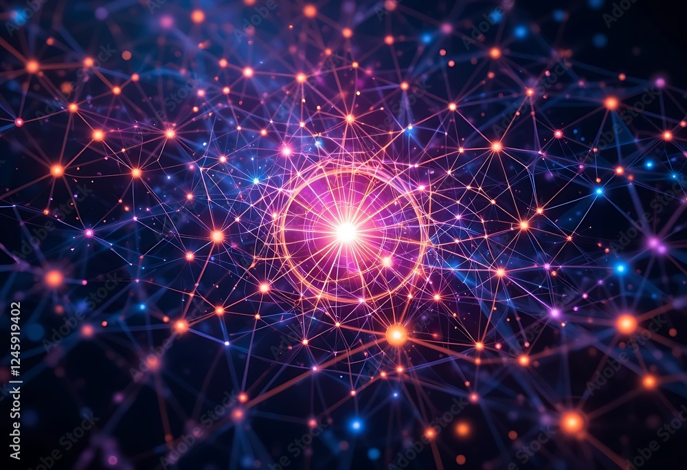 Abstract Network Illustration Showing Interconnected Nodes Abstract Network Illustration Showing Interconnected Nodes
