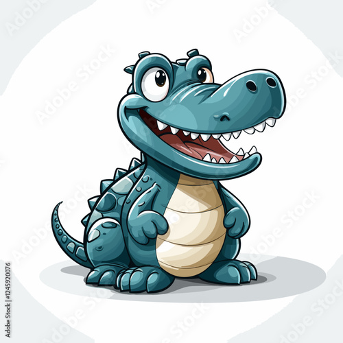 Alligator. Alligator hand-drawn comic illustration. Cute vector doodle style cartoon illustration