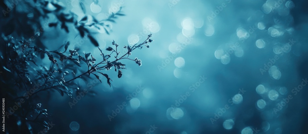 Serene blue bokeh background created from nature elements conveying calm and tranquility suitable for various design projects Serene blue bokeh background created from nature elements conveying calm and tranquility suitable for various design projects