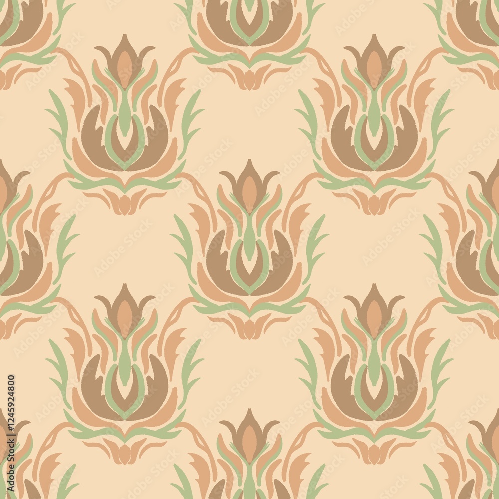 seamless pattern with damask flowers seamless pattern with damask flowers
