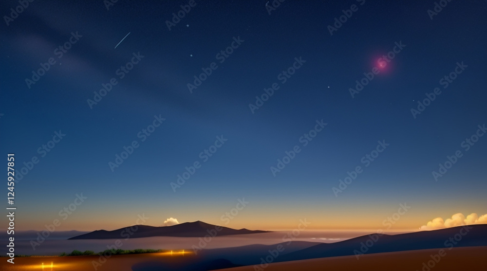 Naklejka premium sunset in the mountains