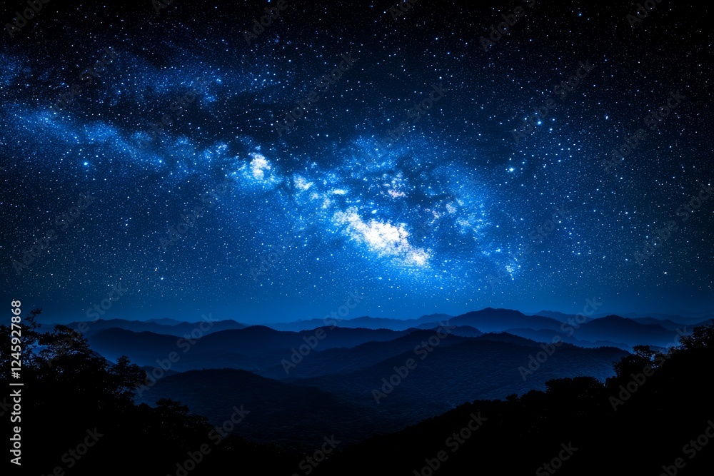 Fototapeta premium The sky is dark and the stars are shining brightly