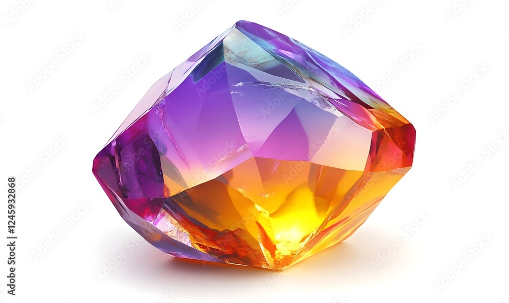 Colorful gemstone, vibrant hues, isolated, white background, jewelry design Colorful gemstone, vibrant hues, isolated, white background, jewelry design