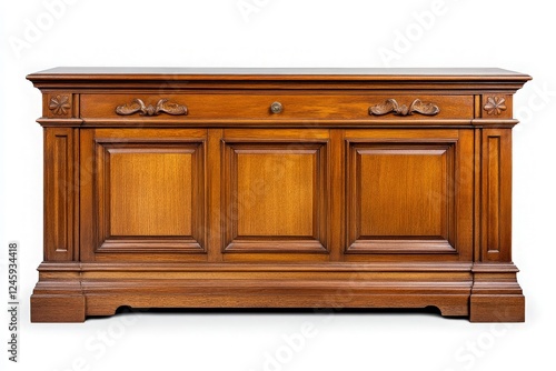 Elegant Wooden Sideboard with Classic Design in Studio Setting