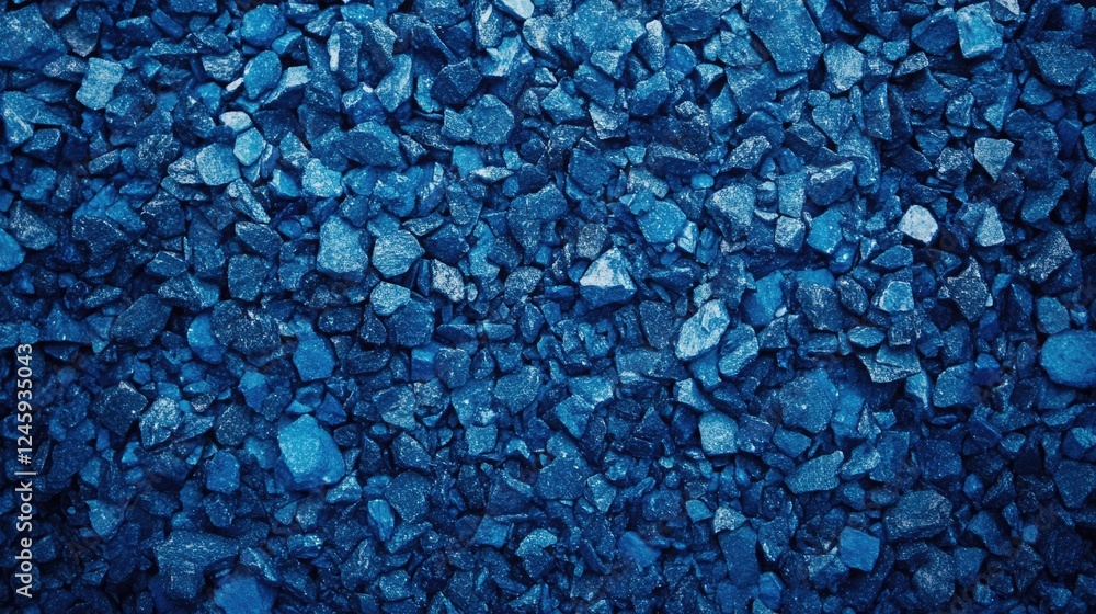 Close up view of textured blue gravel surface ideal for industrial construction backgrounds with customizable blank space for text Close up view of textured blue gravel surface ideal for industrial construction backgrounds with customizable blank space for text
