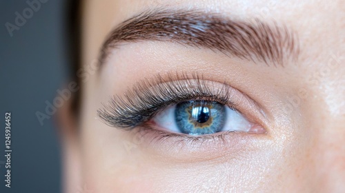 Close-up of a woman's eye with long lashes (1)