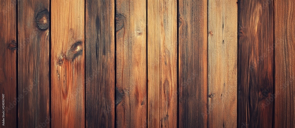 Fototapeta premium Aged brown wooden texture with natural grain patterns ideal for rustic backgrounds and design projects
