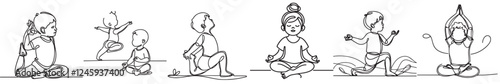 set continuous kids doing yoga