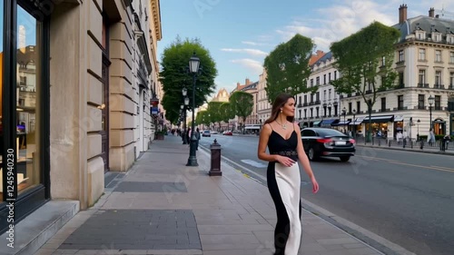 young woman walking on the street
