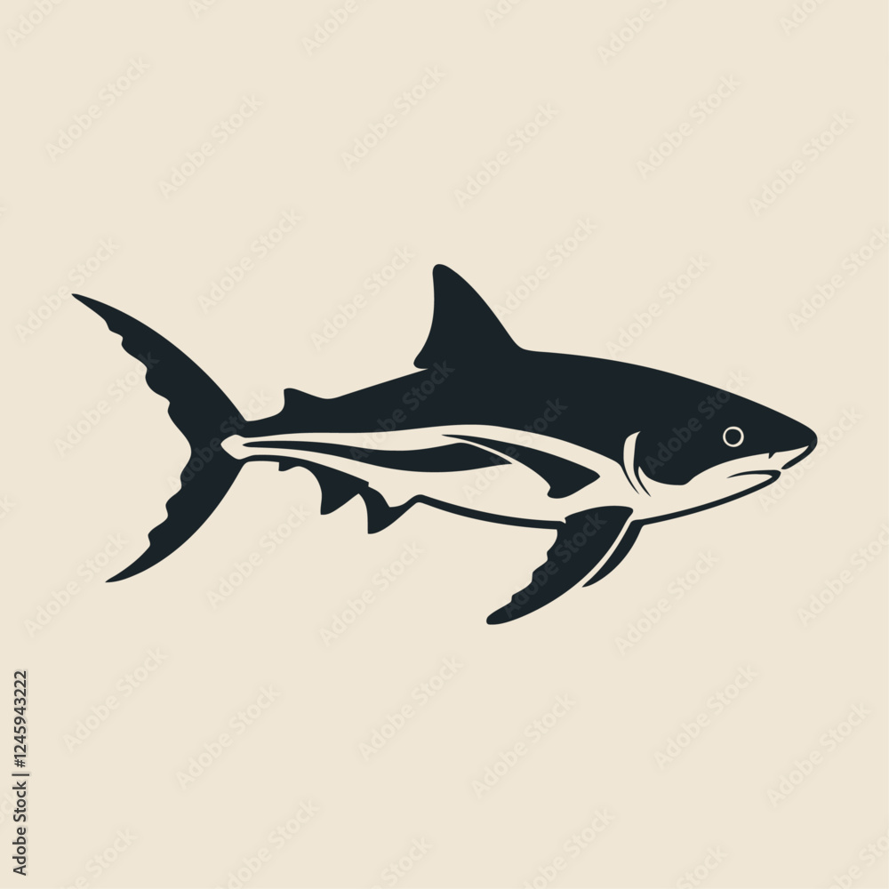 Fototapeta premium vector illustration of a shark