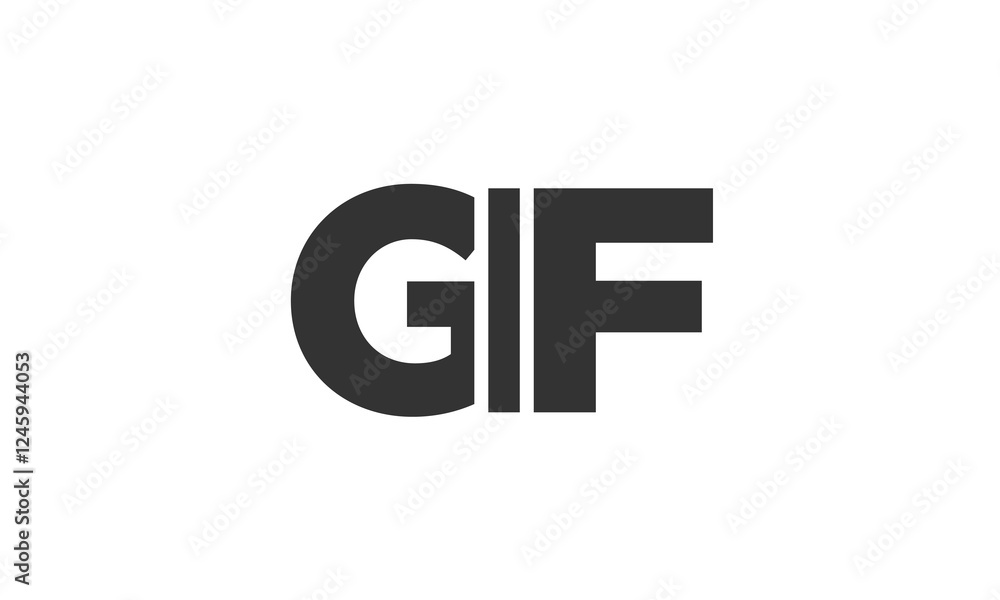 GIF logo design template with strong and modern bold text. Initial based vector logotype featuring simple and minimal typography. Trendy company identity. GIF logo design template with strong and modern bold text. Initial based vector logotype featuring simple and minimal typography. Trendy company identity.