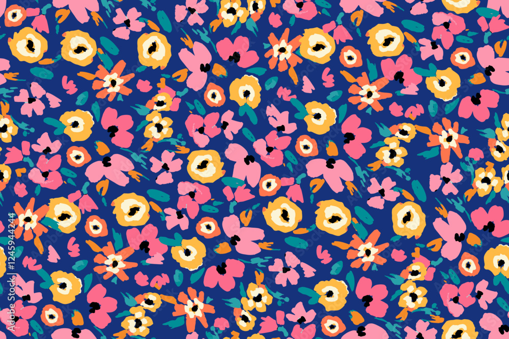 Cute seamless pattern with tiny flowers. Cute seamless pattern with tiny flowers.
