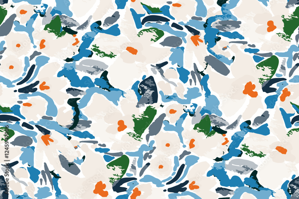 Fototapeta premium Abstract seamless flowers pattern