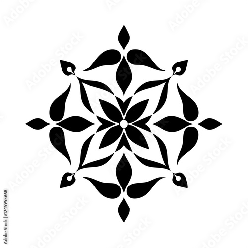 Mandala. Ethnic decorative element. Hand drawn backdrop. Islam, Arabic, Indian, ottoman motifs. Boho style.