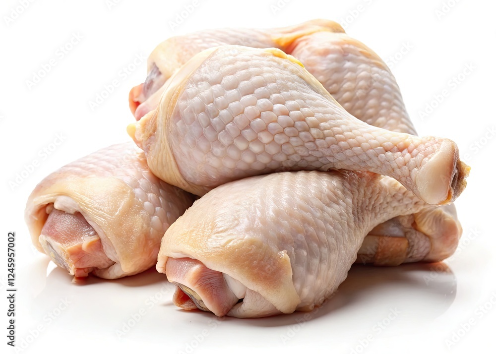 Raw Chicken Legs, Isolated White Background, Poultry Meat, Cooking Ingredient, Food Photography Raw Chicken Legs, Isolated White Background, Poultry Meat, Cooking Ingredient, Food Photography