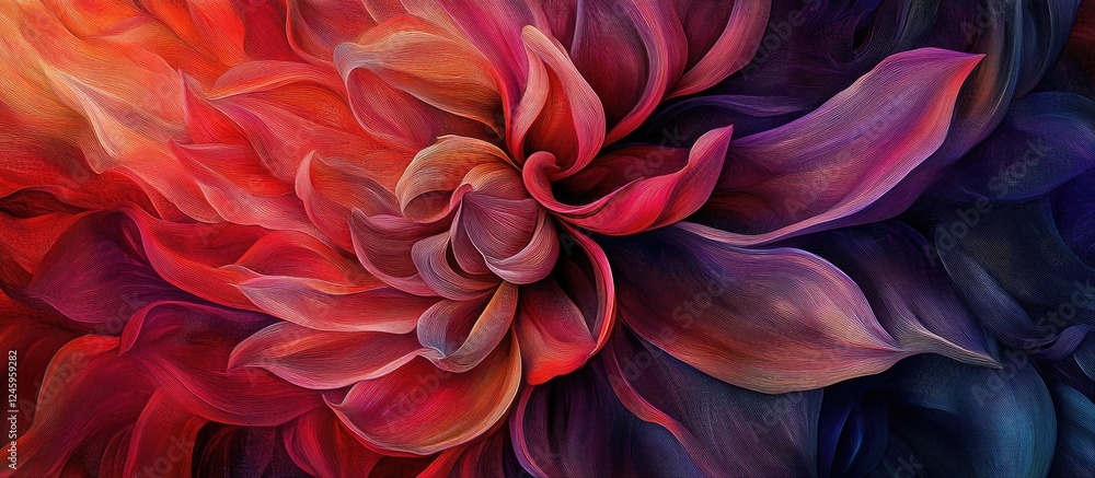 Vibrant close-up of a blooming dahlia flower showcasing intricate petals and rich colors in a macro perspective of nature's beauty Vibrant close-up of a blooming dahlia flower showcasing intricate petals and rich colors in a macro perspective of nature's beauty