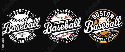 Boston Baseball T-Shirt Design - Established in 1901 with Vintage American League Graphics, Perfect for Sports Fans and Baseball Enthusiasts Who Love Classic Team Spirit and Style