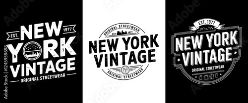 New York Vintage T-Shirt Design - Established in 1977 Featuring Original Streetwear Graphics, Perfect for Fashion Lovers Who Appreciate Timeless Style and Urban Culture