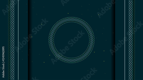 Elegant banner template with pattern geometric shape | Decorative abstract background for web, texture, greeting, flyer, futuristic | Creative teal Islamic background with circle 