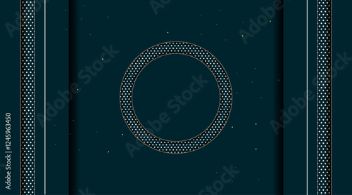 Elegant banner template with pattern geometric shape | Decorative abstract background for web, texture, greeting, flyer, futuristic | Creative teal Islamic background with circle 