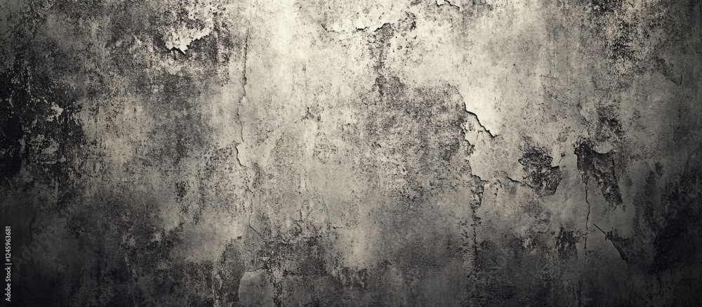 Fototapeta premium Textured gray concrete wall with a grunge appearance ideal for backgrounds or design projects centered on urban aesthetics.