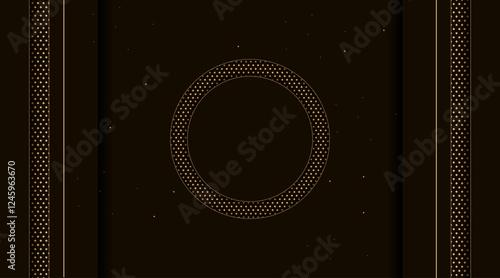 Elegant banner template with pattern geometric shape | Decorative abstract background for web, texture, greeting, flyer, futuristic | Creative brown Islamic background with circle 