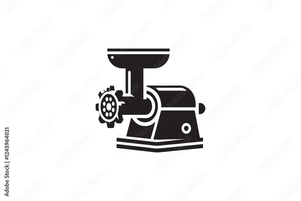 meat mixer meat grinder vector silhouette isolated in white background meat mixer meat grinder vector silhouette isolated in white background