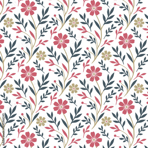 Wallpaper Mural tropical flower pattern with intricate botanical elements for seamless textile and fashion prints Torontodigital.ca