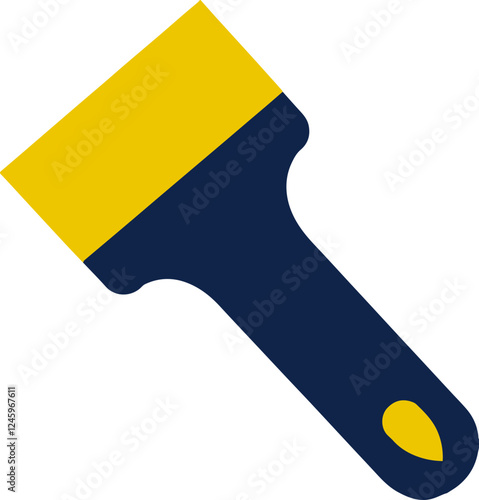 Yellow paint brush icon, painting and crafting