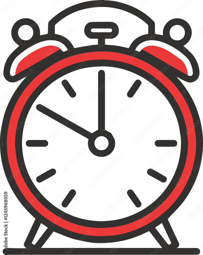 Alarm clock icon, time management and scheduling concept Alarm clock icon, time management and scheduling concept
