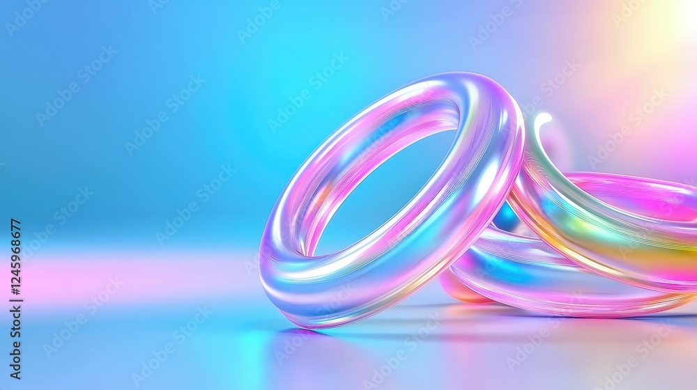 Colorful abstract rings with a shiny surface. Colorful abstract rings with a shiny surface.