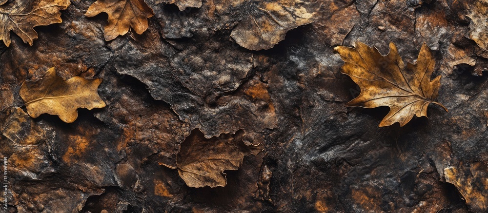 Dry leaf texture creating an organic background with versatile copy space for design and creative projects.