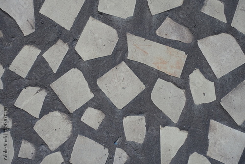 Obraz na płótnie Macro of old pale beige mosaic wall w salonie