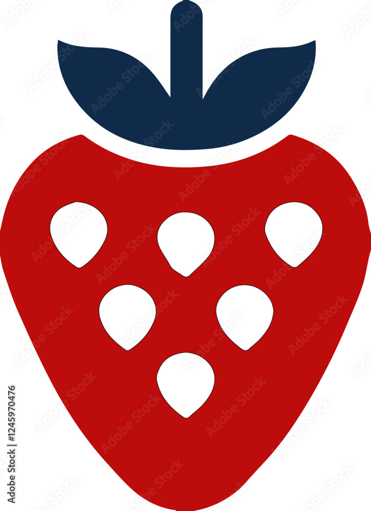 Obraz premium Fruit icon featuring red strawberries and white seeds