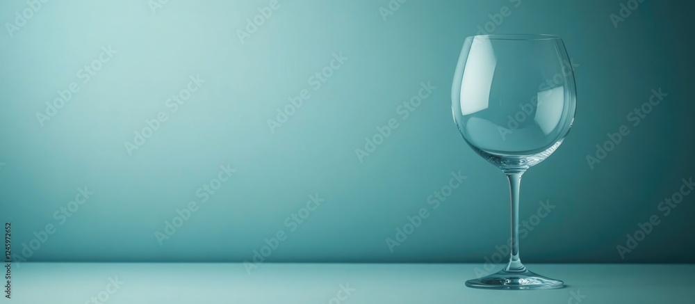 Empty wine glass with a clean cutout on a serene blue background, perfect for adding text or branding elements. Empty wine glass with a clean cutout on a serene blue background, perfect for adding text or branding elements.