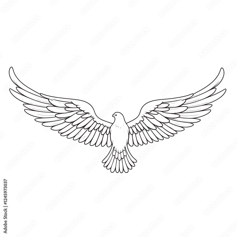 Fototapeta premium vector illustration of a bird, vector illustration of an eagle, dove of peace