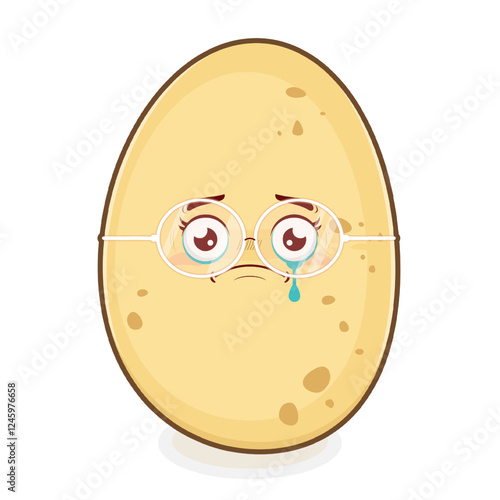 potato crying face cartoon cute
