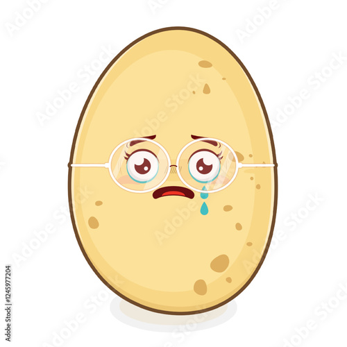 potato scared face cartoon cute