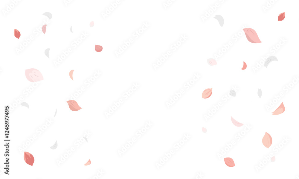 花びらが舞い散る桜吹雪のベクターフレーム素材(フラットデザイン) 花びらが舞い散る桜吹雪のベクターフレーム素材(フラットデザイン)