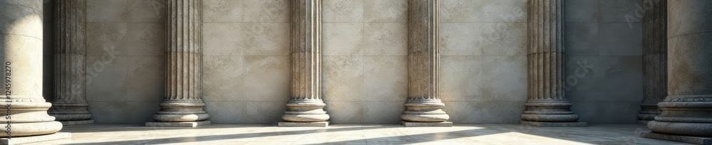 Fototapeta premium Antiqua colonna con fascia dorata e marmo grigio, arco, colonnello