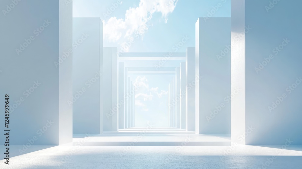 Obraz premium Digital Concept of Infinite Pathway with Empty Space for Text Representation of Business Alignment and Strategy in Data Management