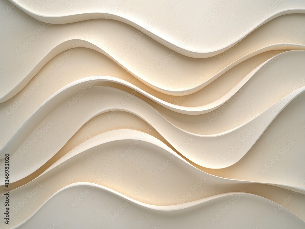Obraz premium Abstract flowing beige wave pattern background.