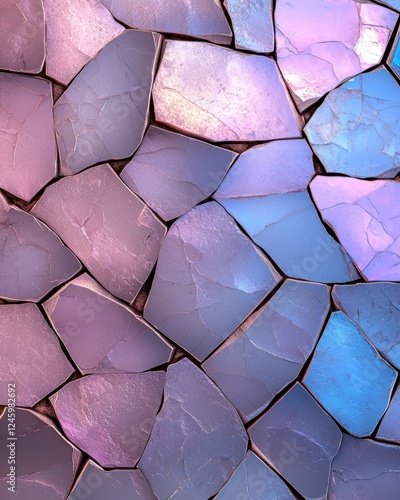Iridescent stone tile background with a mosaic pattern.