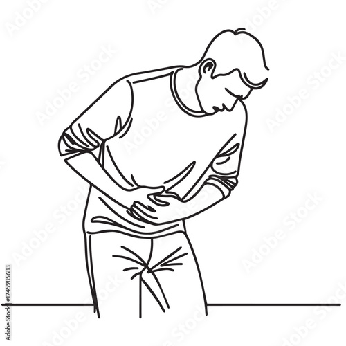  continuous line stomach ache